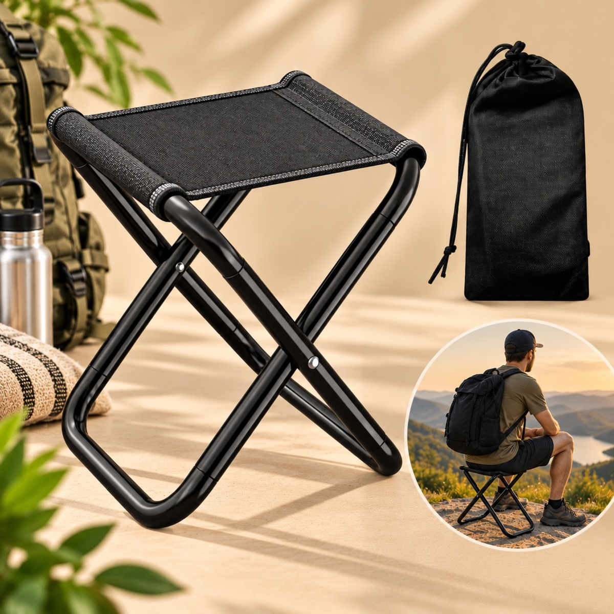 Silla plegable camping + bolso